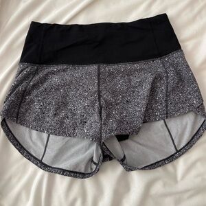 Lululemon Black and White Speed Up Shorts